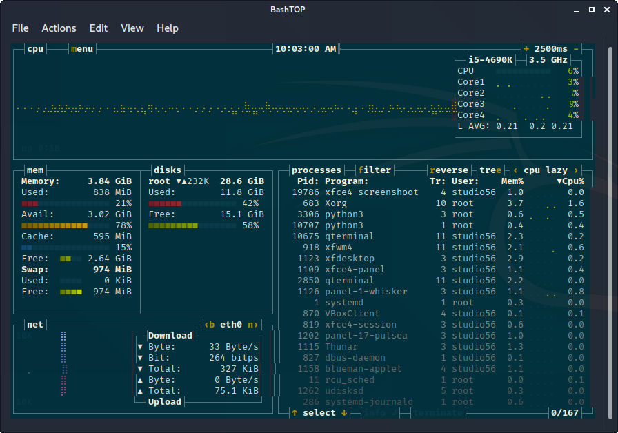 bashtop: tema monokai